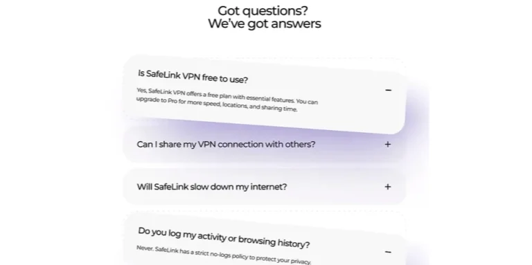 FAQ page questions and answers