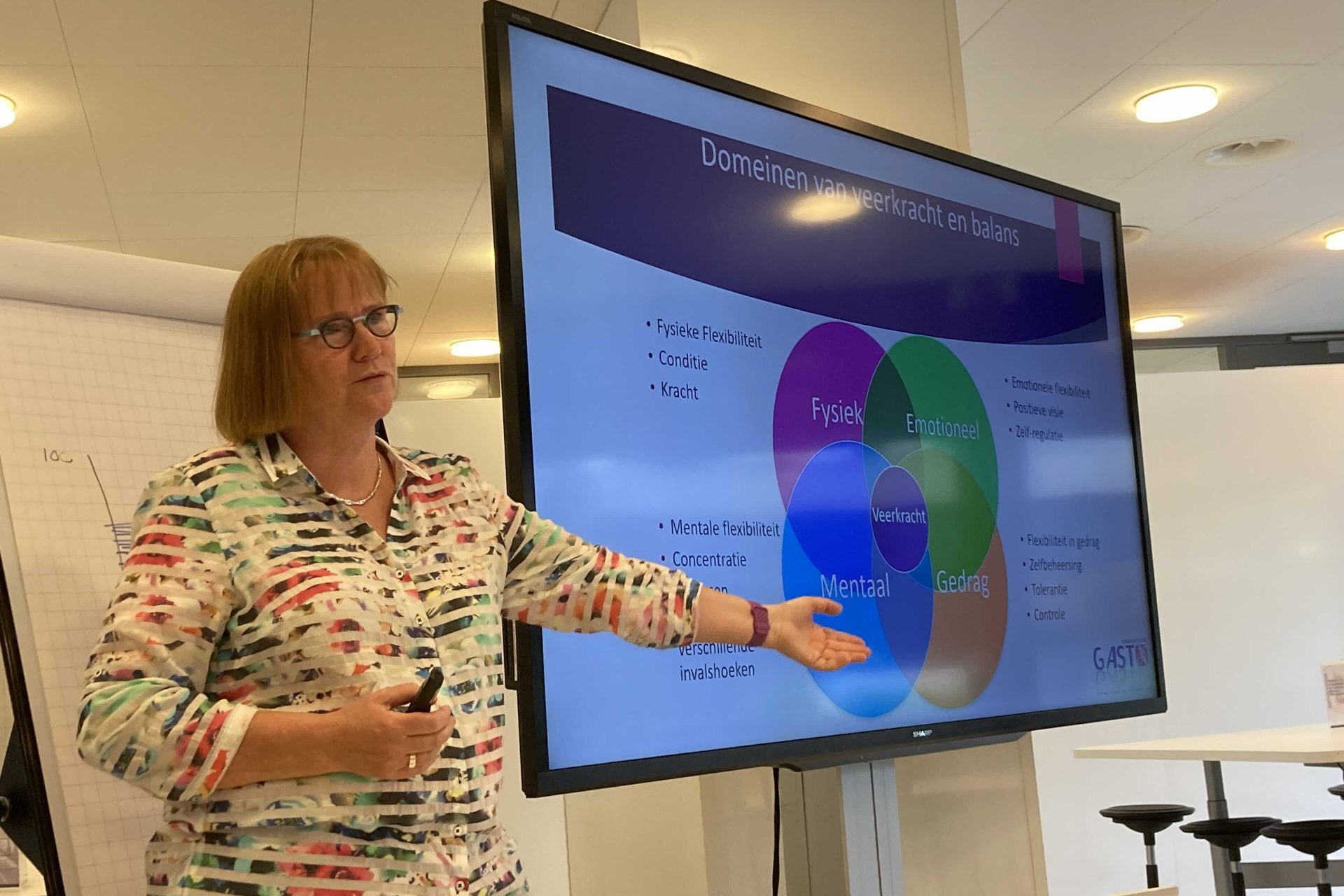 Marijke Gast geeft training