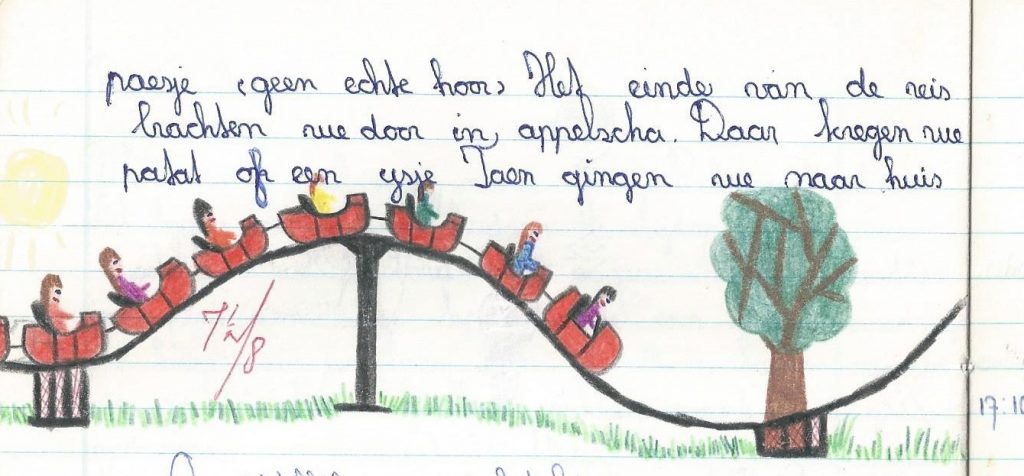 Appelscha schoolreisje tekening bij opstel