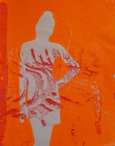 gelli plate print silhouet