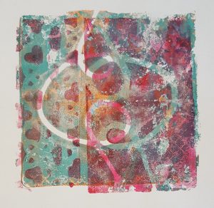 gelli plate print draadjes