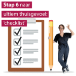 blije vrouw met checklist