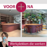 voor en na foto van gerestyled zakelijke ontmoetingsplek