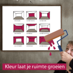 interieurontwerper laat ruimtelijk effect van kleur zien