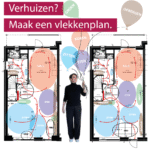 studiopauke en 2 vlekkenplannen van dezelfde ruimte