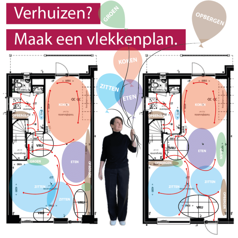 studiopauke en 2 vlekkenplannen van dezelfde ruimte