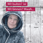 lege plattegrond met besneeuwde interieurontwerper op de voorgrond