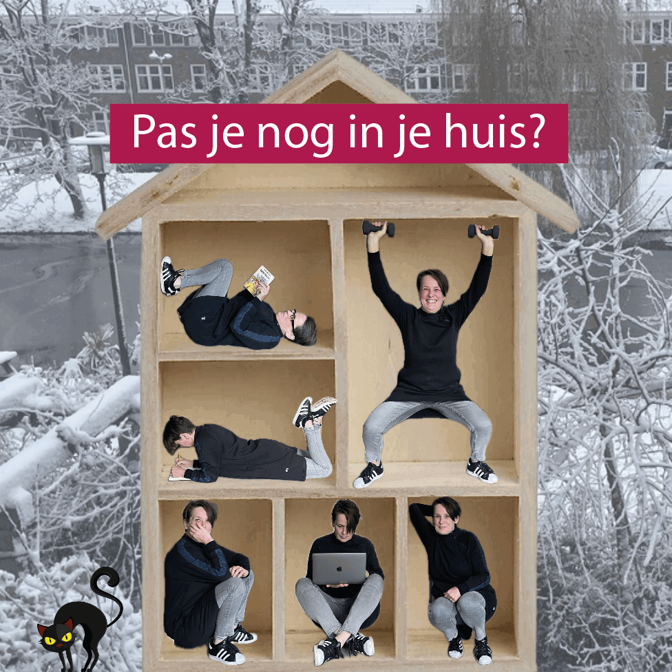 vrouw bewoont alle hokjes in 'letterbakhuis'