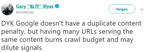 Duplicate content en crawl budget