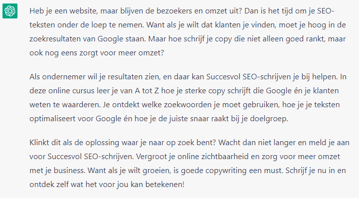 Een korte tekst schrijven met de PAS-formule.