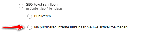 Screenshot van workflow in Todoist.